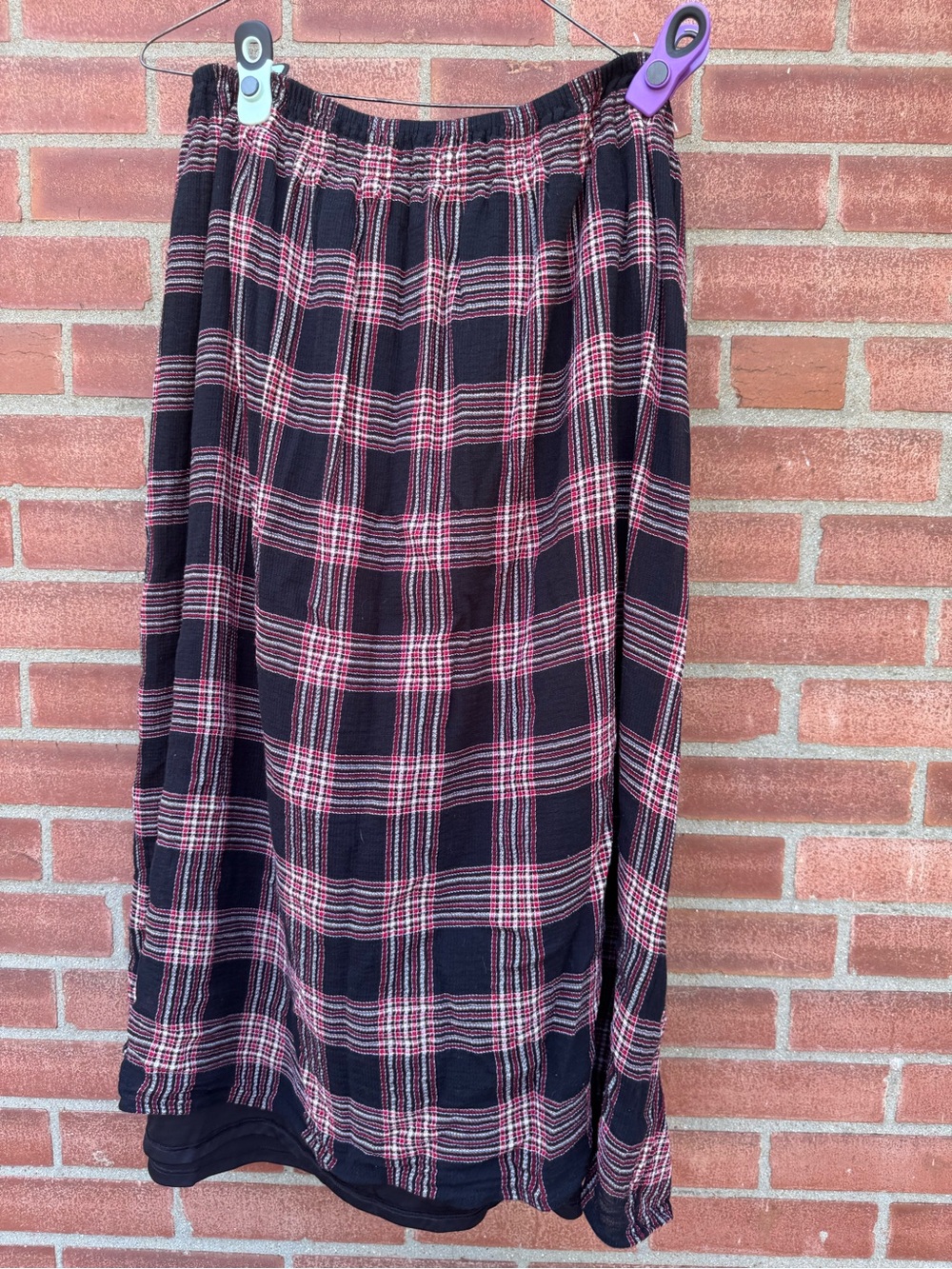 J. Jill Black & Pink Plaid Midi Skirt - Picture 5 of 7